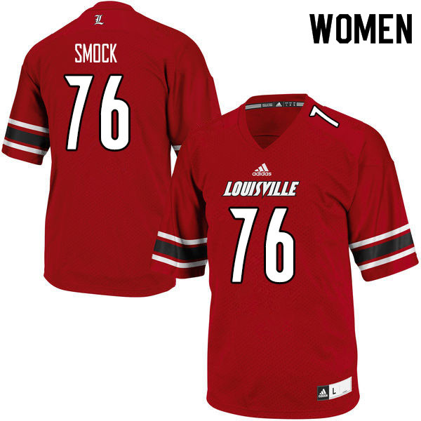 Women #76 Wyatt Smock Louisville Cardinals College Football Jerseys Sale-Red